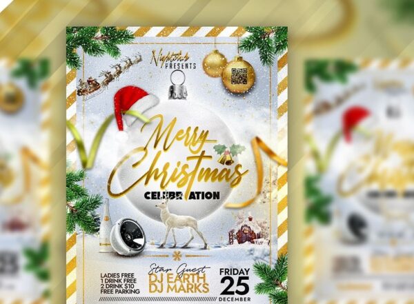 Christmas Day Party Flyer PSD Template
