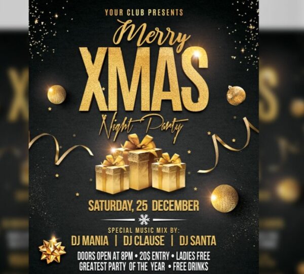 Christmas Party Flyer PSD Template