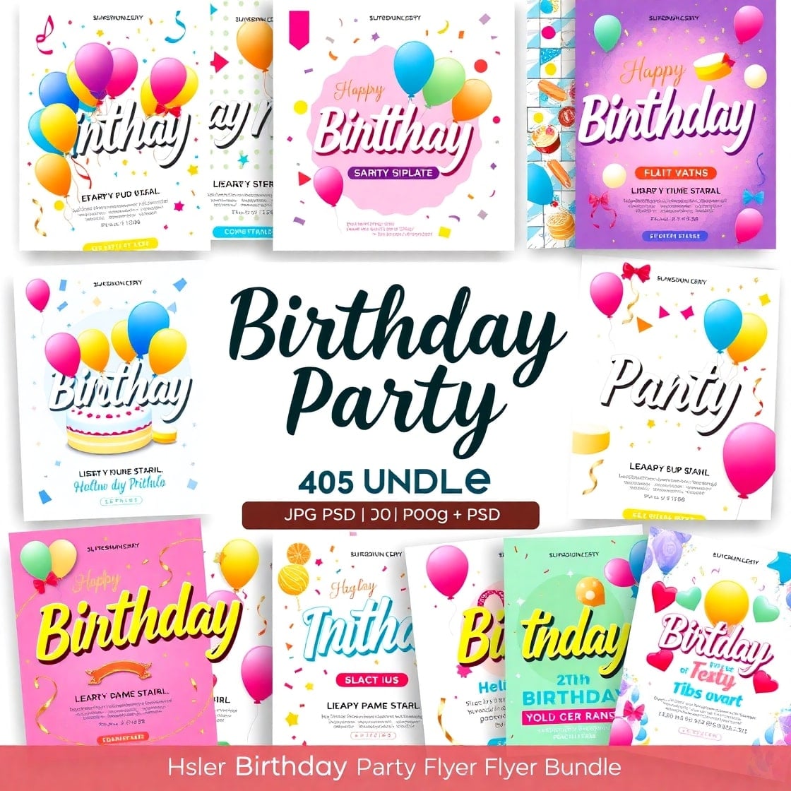 Birthday Party Flyer Design Bundle - 40 Templates (JPG & PSD)