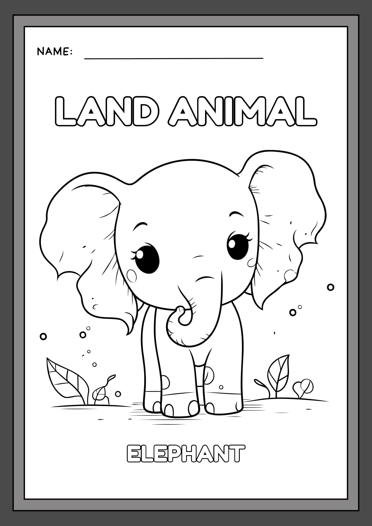 Land Animals Coloring Pages & Activity Worksheet