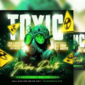 Toxic Friday Party Event Social Media Post PSD