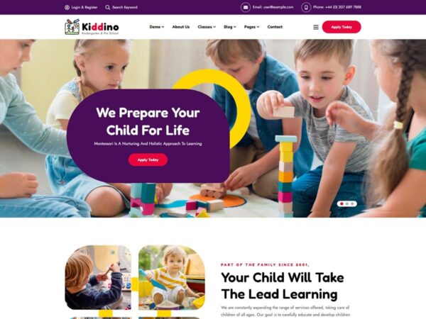 Kiddino – Kids & Kindergarten WordPress Theme