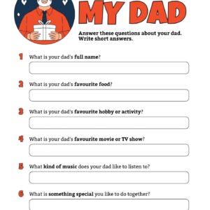 All about my Dad worksheet printable