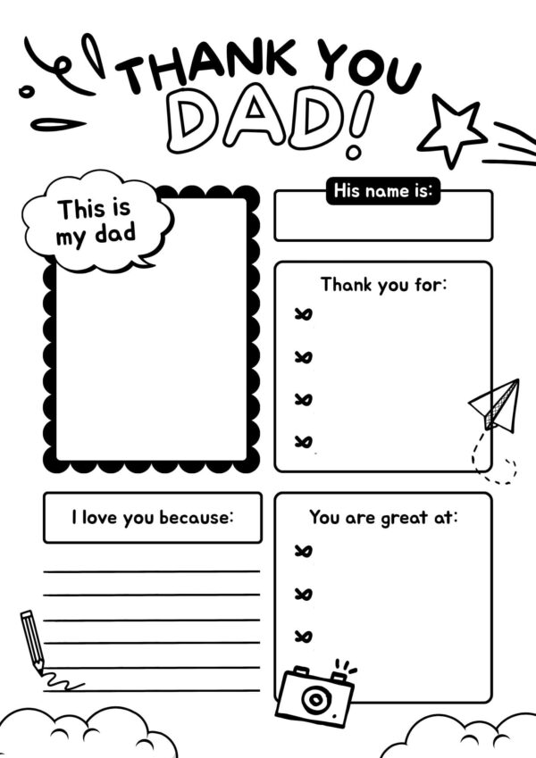 All about my Dad worksheet printable - Image 2