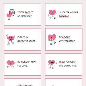 Pink Cute Affirmation Cards A4 Document