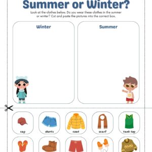 Winter or Summer Worksheets for Kids