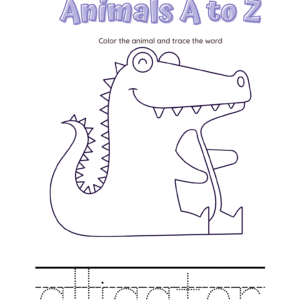 Animals Alphabet A to Z Coloring Worksheet Set