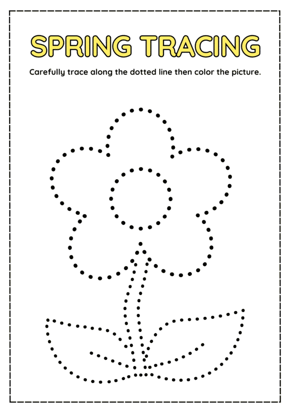 Spring Tracing Worksheets