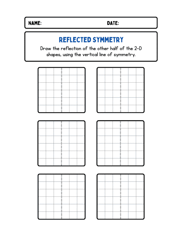 Lines of Symmetry Drawing Activity Worksheets