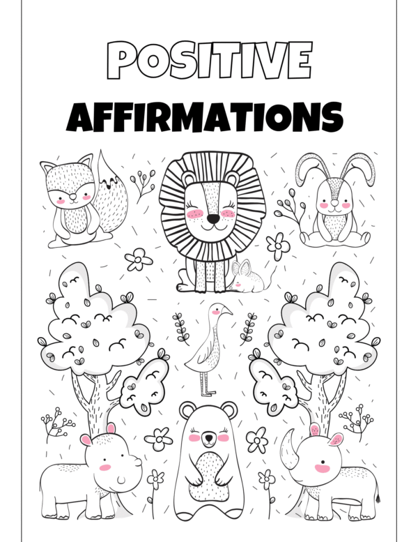Wild Animals Positive Affirmations Coloring Book