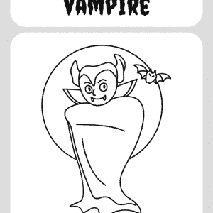 Halloween Coloring Book in Monochrome Cartoon Style
