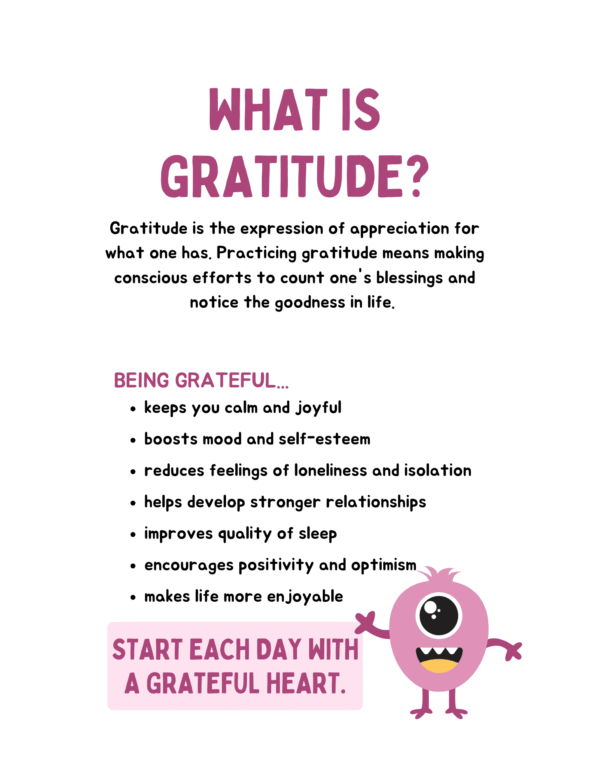 Social Emotional Learning Gratitude Journal for Kids – Pink Illustrative Style - Image 2