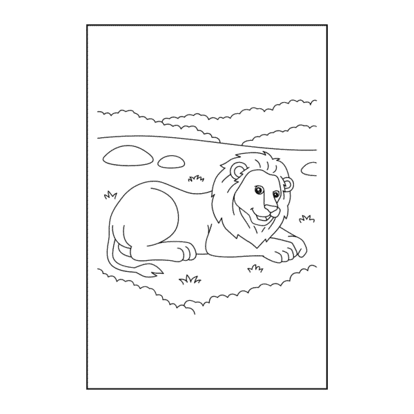 Wild Animals Coloring Pages – Black & White Visual Arts for Relaxation - Image 2