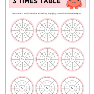 Times Table Multiplication Monster Worksheets