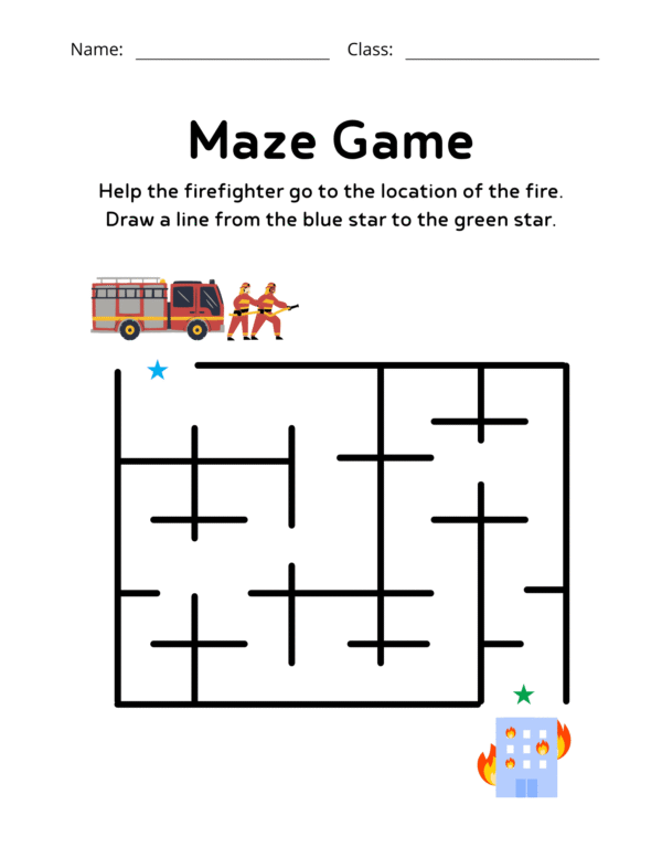 Maze Game Worksheet