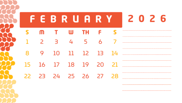 Yellow and Orange Modern Minimalist 2026 Calendar - Image 3