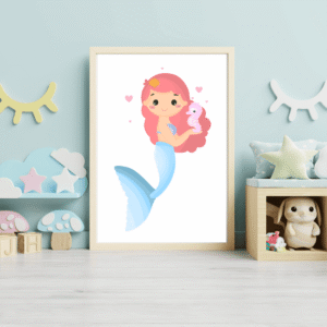 Cute Mermaid Nursery Wall Art
