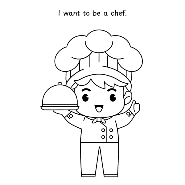 Boys in Different Careers Coloring Worksheet