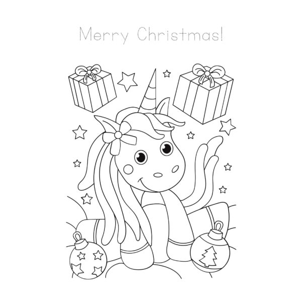 Christmas Unicorns Coloring Book - Image 2