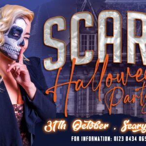 Spooky Dark Halloween Party Flyer and Facebook Template