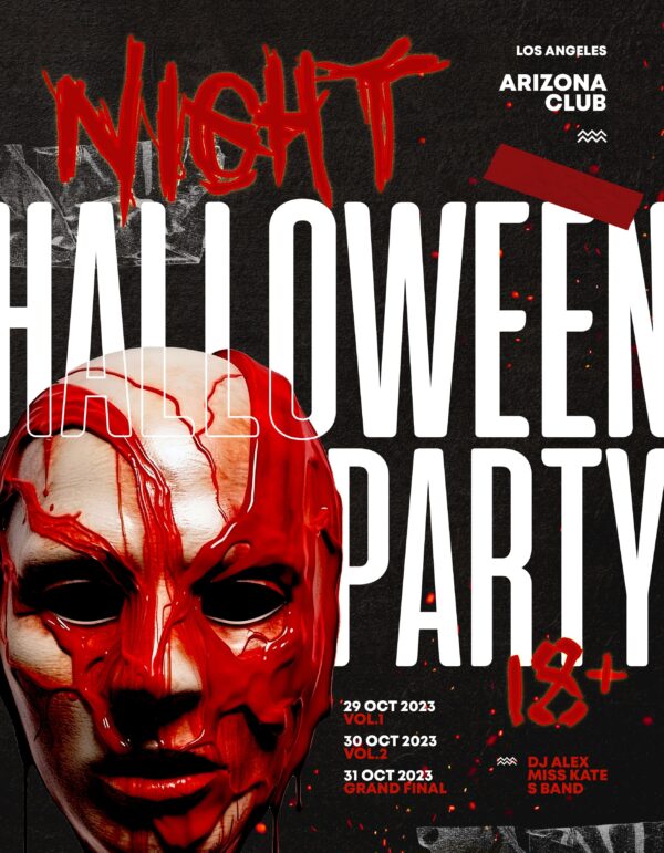 Bloody Halloween Night Party Flyer / Instagram Post Template