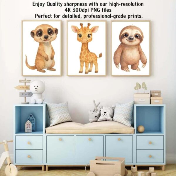 104 Watercolor Cute Animals Clipart Bundle - Image 2