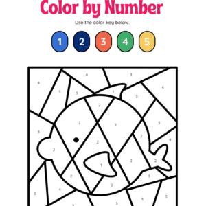 Color by Number Animals Worksheets for Kids