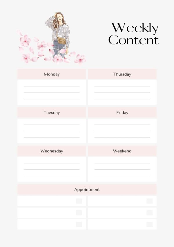 Feminine Social Media Project Tracker Planner - Image 4
