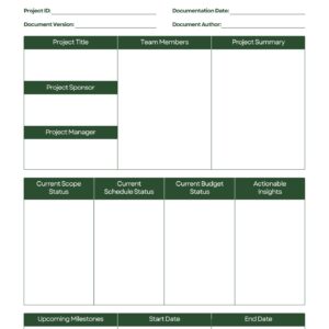 Project Progress Report Template